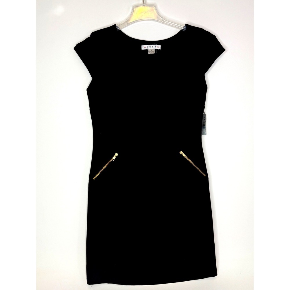 NEW AA Studio Dress‎ Women's 6 Sheath Fitted Stretch Work Little Black Dress